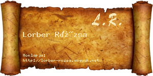 Lorber Rózsa névjegykártya